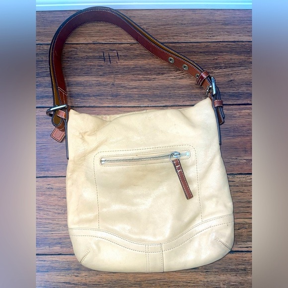 Vintage coach bag shoulder bag adjustable strap purse neutral minimalist - Picture 1 of 14